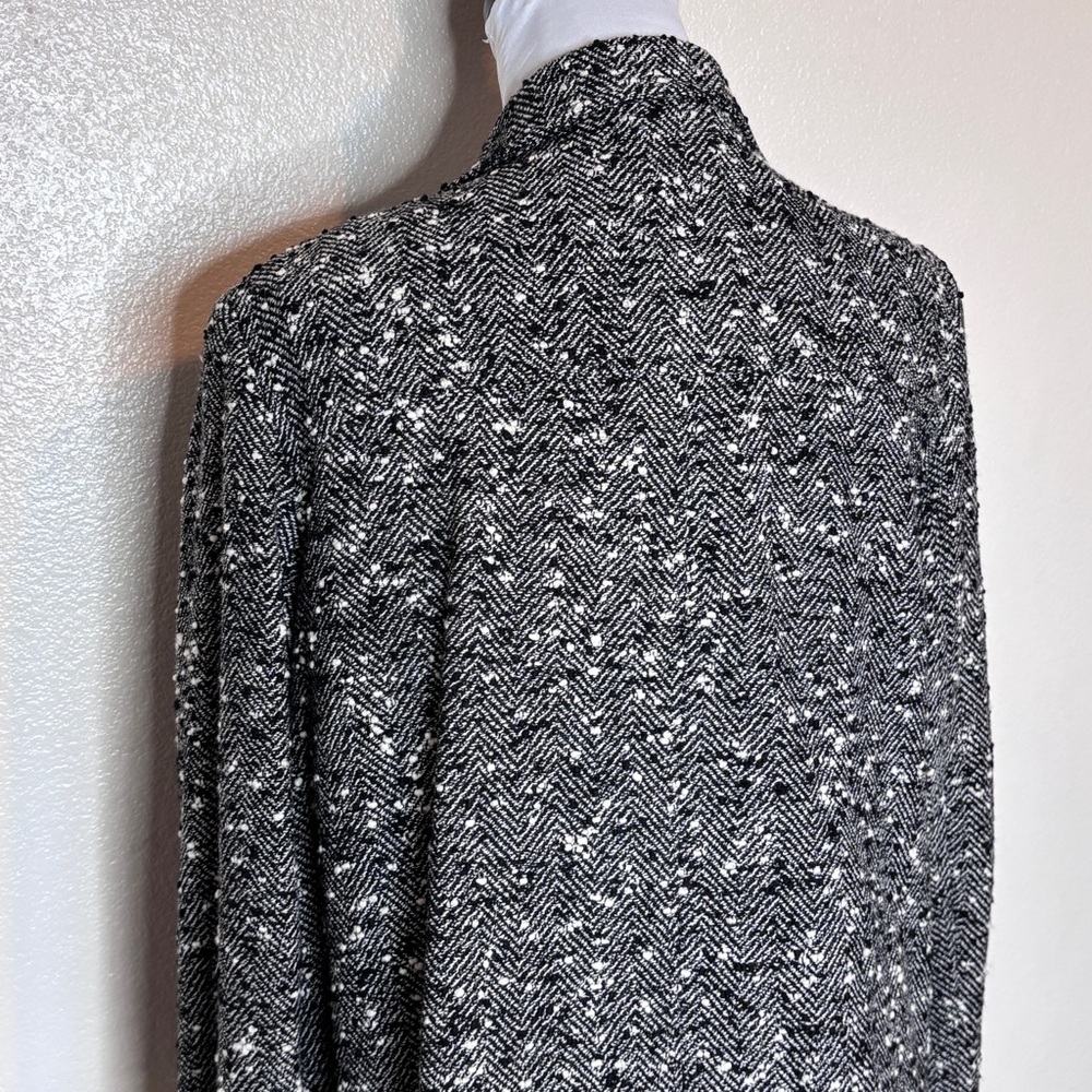 Lafayette 148 New York Black & White Herringbone Wool Tweed Blazer Jacket Size 8 - Picture 6 of 11
